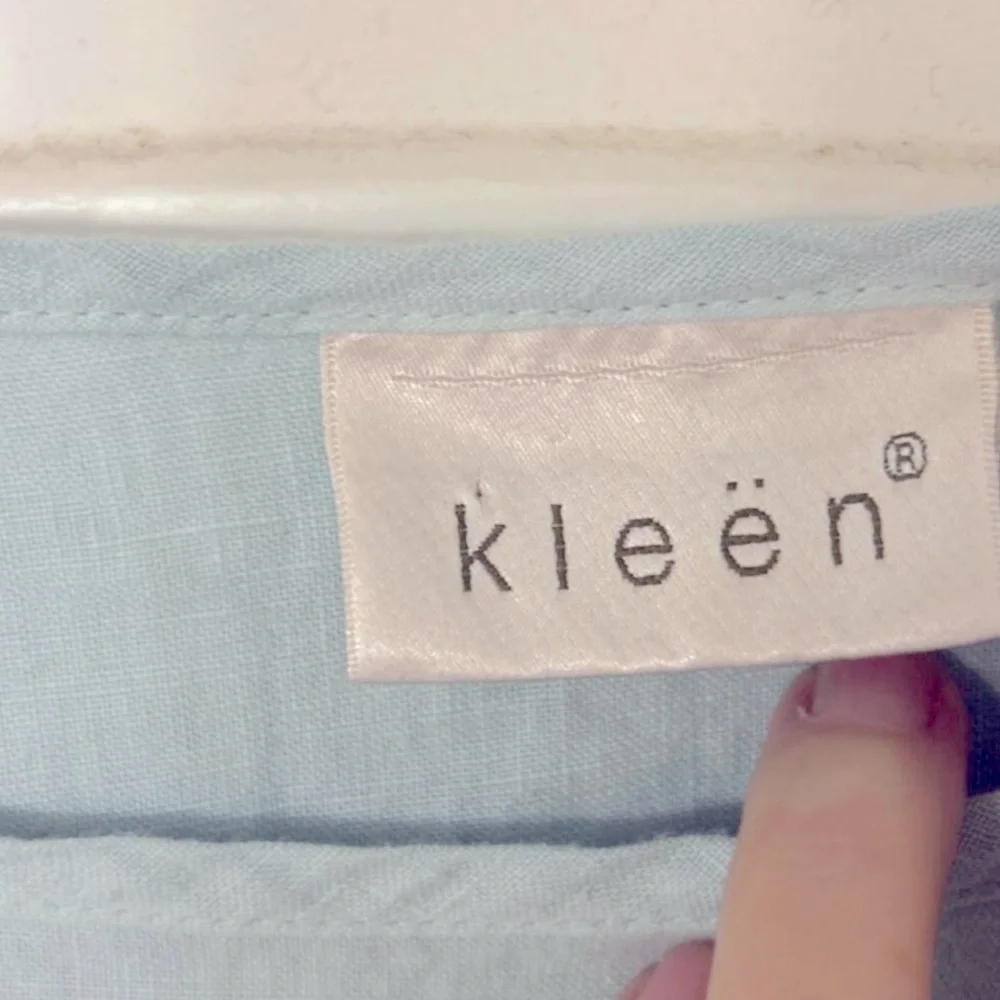 Kleen 100% Linen Light Blue Lagenlook Tunic
Blouse Top 3/4 Sleeve USA Made M - Picture 4 of 7